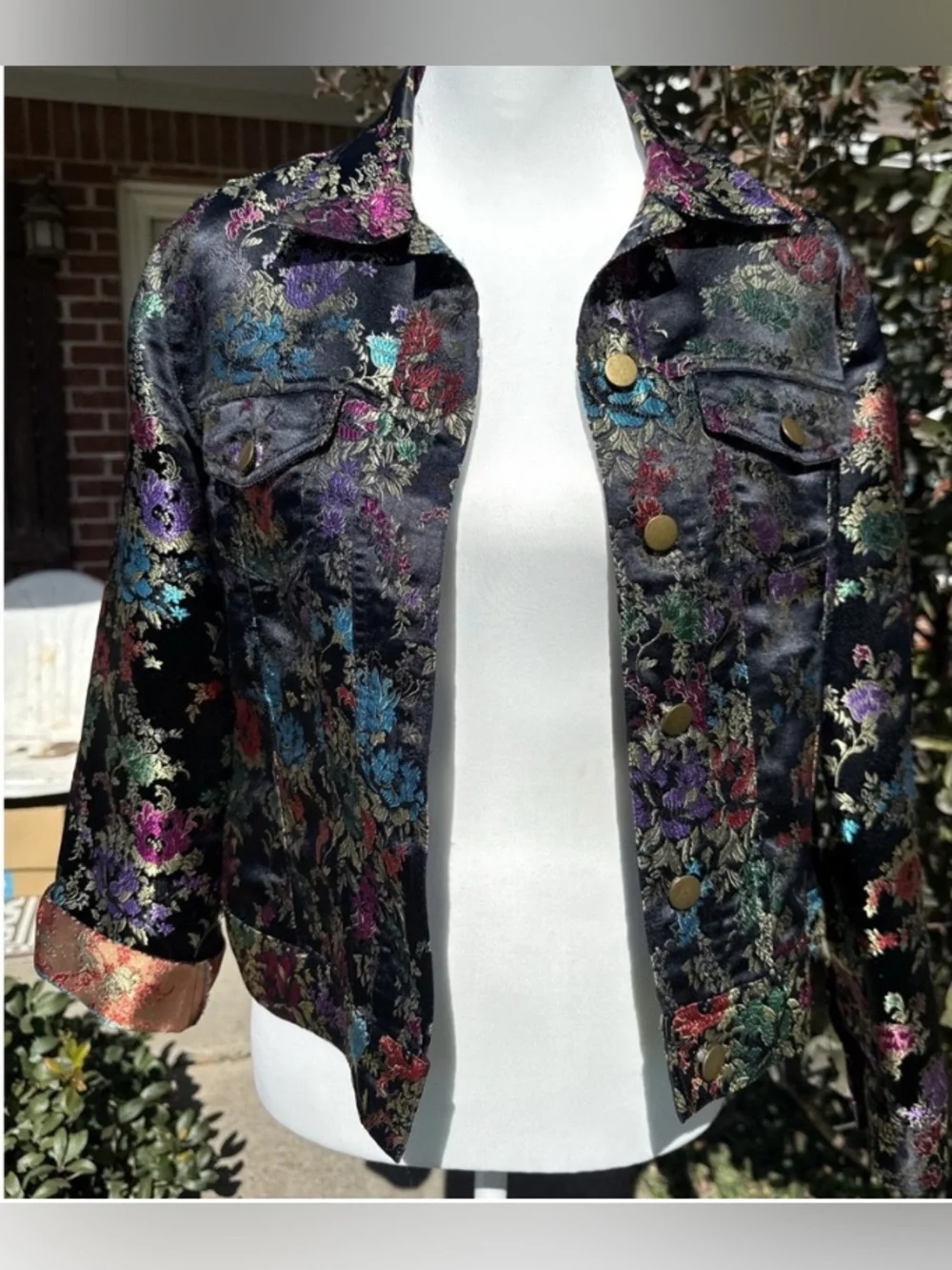 Vintage Spencer Jeremy Y2K Floral Blazer Jacket Asian Brocade Embroidery Smal